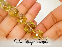 CUBE SHAPED GEMSTONE BEADS